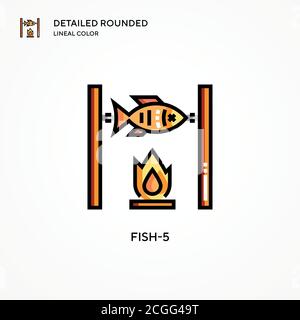 Fish-5-Vektorsymbol. Moderne Vektorgrafik Konzepte. Einfach zu bearbeiten und anzupassen. Stock Vektor