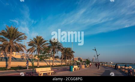 Wundervolle Morgenansicht in Al khobar Corniche - Al-Khobar, Saudi Arabien. Stockfoto