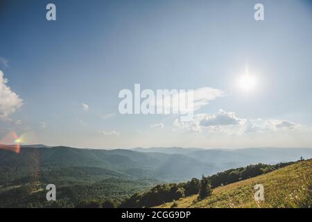 Bieszczady Berge im Sommer Sonnenuntergang Stockfoto