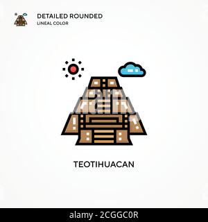 Teotihuacan Vektor-Symbol. Moderne Vektorgrafik Konzepte. Einfach zu bearbeiten und anzupassen. Stock Vektor