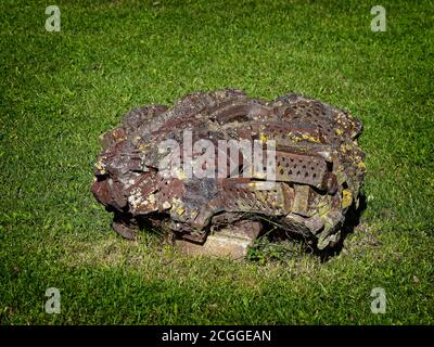 Geschmolzene Ziegel in einem Bündel verbrannt, Dänemark Stockfoto