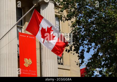 London, England, Großbritannien. Canada House / Maison du Canada am Trafalgar Square - Büros der kanadischen High Commission Stockfoto