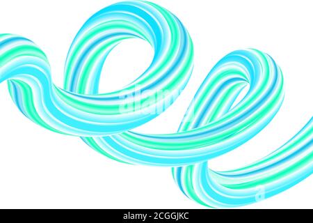 Abstrakte 3d-Farbkomposition mit glatten Verlaufsformen. Vektorgrafik künstlerische Illustration. Lebendiger gradient fließender Strom. Flüssige Farbpfade Stock Vektor