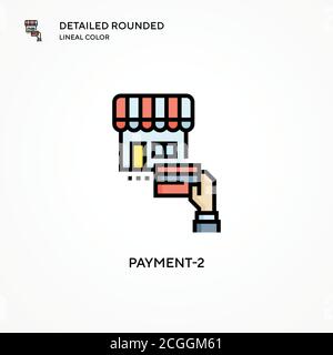 Zahlungs-2-Vektorsymbol. Moderne Vektorgrafik Konzepte. Einfach zu bearbeiten und anzupassen. Stock Vektor