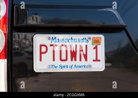 Provincetown, Massachusetts Vanity Nummernschild. Stockfoto