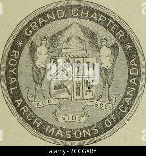 . Jährliche Einberufung 1904 Proceedings . 30005399. 1904 IN DER FREIMAURERHALLE, TEMPELGEBÄUDE GEHALTEN:STADT TORONTO, ONT. Mittwoch, 27. Januar, A.D. 1904,A. I. 2434, A. L. 5904. BESTELLT ZU LESEN IN ALLEN KAPITELN UND BEWAHRT Abraham Shaw, Kingston, Ont. Grand z. Geo.. J. Bennett, Toronto.Grand Scribe E. digitalisiert durch das Internet-Archiv 2013 archive.org/details/annualconvocatio1904roya Grand Chapter of Canada PROCEEDINGS at the Forty-Sixth Annual Convocation of the Grand CHAP-ter of Eotal Arch Freimaurer von Kanada, Held in der Freimaurerhalle, Temple Building, City of Toronto, Wed-Nesday, A.D., Stockfoto
