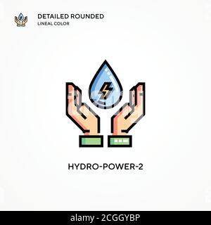 Hydro-Power-2 Vektorsymbol. Moderne Vektorgrafik Konzepte. Einfach zu bearbeiten und anzupassen. Stock Vektor