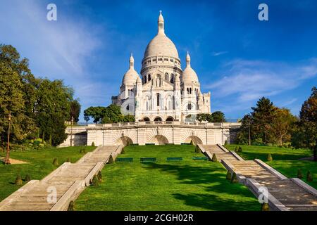 Basilika Sacré-Coeur in Montmartre in Paris, Frankreich Stockfoto