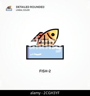 Fish-2-Vektorsymbol. Moderne Vektorgrafik Konzepte. Einfach zu bearbeiten und anzupassen. Stock Vektor