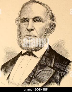 . Geschichte der Grafschaften Ingham und Eaton, Michigan. MES. WM. P. ROBBINS. WM. P. ROBBINS. WM. P. ROBBINS. William P. Robbins wurde am 6. Juli 1817 in Stillwater, Sara-Toga Co., N. Y., geboren. Seine Mutter, die Pattison hieß, wurde in der historischen Stadt Stillwater geboren. Sein Vater, Stephen Robbins, war ein gebürtiger Connecticut und starb, als Williamwar aber sechs Jahre alt. Von der Frühgeschichte der Familie ist wenig bekannt. Sein mütterlicher Großvater, Thomas Pattison, war Offizier der Revo-lutionary Armee und diente mit Auszeichnung. Am Ende des Krieges ließ er sich in Saratoga County, wo Stockfoto