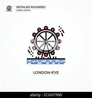 London-Eye-Vektorsymbol. Moderne Vektorgrafik Konzepte. Einfach zu bearbeiten und anzupassen. Stock Vektor