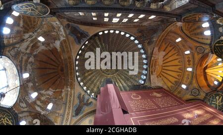 Innenraum der Großen Moschee der Hagia Sophia in Istanbul Stockfoto