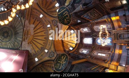 Innenraum der Großen Moschee der Hagia Sophia in Istanbul Stockfoto