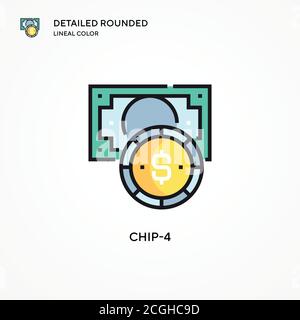 Chip-4 Vektorsymbol. Moderne Vektorgrafik Konzepte. Einfach zu bearbeiten und anzupassen. Stock Vektor
