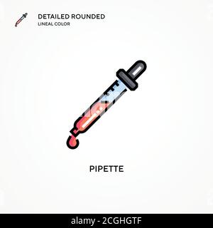 Symbol für Pipettenvektor. Moderne Vektorgrafik Konzepte. Einfach zu bearbeiten und anzupassen. Stock Vektor