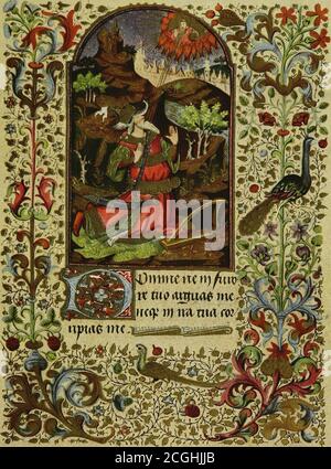 . Die katholische Enzyklopädie (Band 4); eine internationale Arbeit der Referenz auf die Verfassung, Lehre, Disziplin und Geschichte der katholischen Kirche. Ovided Davidshould töten hundert Philister. David folgte und heiratete Michol. Dieser Erfolg jedoch madeSaul Angst mehr und schließlich induzierte ihn zu bestellen, dass David getötet werden sollte. Durch die Verflechtung Jonathans wurde er eine Zeit lang verschont, doch Saulshatred zwang ihn schließlich, vor dem Gericht zu fliehen. Zuerst ging er nach Ramatha und von dort mit Sam-uel nach Naioth. Sauls weitere Versuche, ihn zu ermorden, wurden von Gods Direct i frustriert Stockfoto