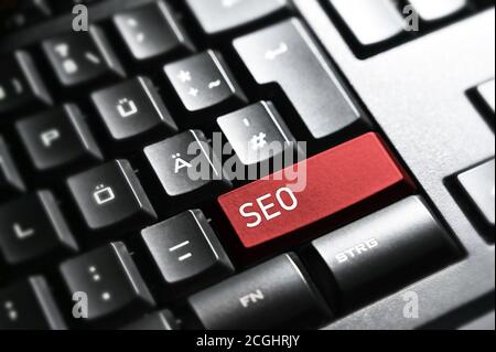 SEO , Tastatur-Taste Stockfoto