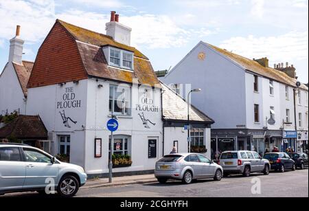 Seaford East Sussex Stadtansichten und Landschaften - The Old Pflug Pub im Stadtzentrum Stockfoto