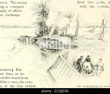 . Schlachten und Führer des Bürgerkriegs: Wobei zum größten Teil Beiträge von Union und konföderierten Offiziere. KARTE DER MILITÄRISCHEN UND MARINE OPERATIONEN ÜBER INSEL NUMMER ZEHN. (VERÖFFENTLICHT AUF DEN BEIDEN KARTEN VON KAPITÄN A. B. GRAY, C. S. A., GEMACHT IM MÄRZ 1862, UND AUF OFFIZIELLEN BERICHTEN.) ZUR KORREKTUR DER KANALLINIE SIEHE SEITE 461. 438 DIE WESTERN-FLOTTILLE. Up-sti-Eam, was sich als lächerlicher Misserfolg erwiesen hat. Sie würde von einer Seite des Flusses zur anderen schieren, aud mit zwei Ankern achteraus könnte sie nicht heldsteady euougii sein, um ihre Bogenschützen unten-Strom zu kämpfen. Sie zerrte beide anchorsalternately, Stockfoto