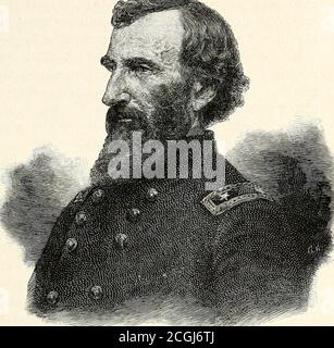 . Schlachten und Führer des Bürgerkriegs: Wobei zum größten Teil Beiträge von Union und konföderierten Offiziere. Hecould reiten entlang einer Reihe von Freiwilligen in der Regeluniform eines Biiga-dier-General, Plume, chapeau, epaulets und alle, ohne aufregendes Lachen – etwas, was niemand sonst coiild zu Beginn des Krieges tun. Zuerst wurde er der Untreue beschuldigt, und als er davon erfuhr, blitzen seine Augen gottlos auf; dann helaughed er und sagte: Oh, das macht nichts! Sie werden es nach unserem ersten Kampf zurückholen. Und sie taten es. Zum Zeitpunkt der Sitzung auf dem Neiwer Onkel Samhe war ein Brigadier-General, und Kommando Stockfoto