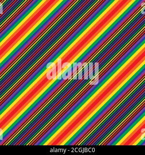 Regenbogen gestreift nahtlose Muster Hintergrund geeignet für Mode-Textilien Stock Vektor