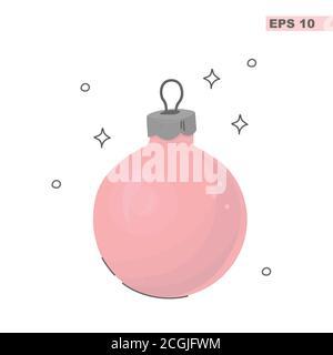 Weihnachtskonzept. Vektor-Illustration eines Weihnachtsbaum Dekoration Ball Stock Vektor