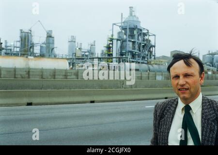 Antoine Waechter, Präsident der französischen Ökologiepartei Les Verts, um 1988, Frankreich Stockfoto