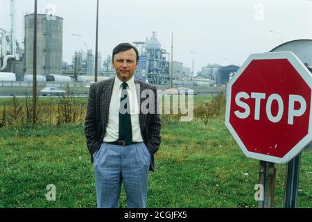 Antoine Waechter, Präsident der französischen Ökologiepartei Les Verts, um 1988, Frankreich Stockfoto