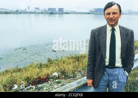 Antoine Waechter, Präsident der französischen Ökologiepartei Les Verts, um 1988, Frankreich Stockfoto