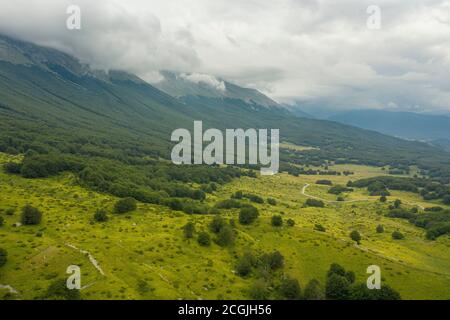 Luftaufnahme des san leonardo Passes in der majella Berggebiet abruzzen italien Stockfoto