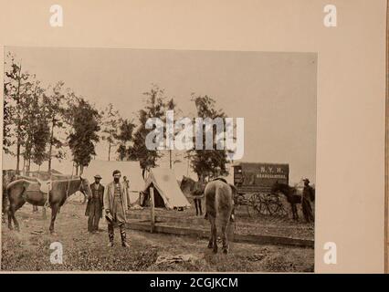 . Das amerikanische Bürgerkriegsbuch und das Grant-Album "Art Immortelles" . HAUPTQUARTIER DES NEW YORK HERALD, mit dem Araiv des Potomac, l8j;:i. V. S. KRIEGSMANN AUF DEM UNTEREN POTOMAC, Stockfoto