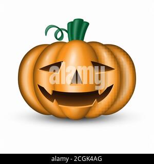 Halloween Kürbis isoliert auf weißem Hintergrund. Vektorgrafik Stock Vektor