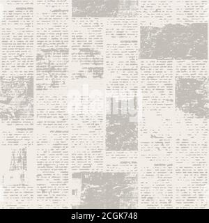 Zeitung Texturpapier mit alten unlesbaren Text und Bilder. Vintage verschwommen Nachrichten Muster quadratischen Hintergrund. Strukturierte Seite. Sepia beige Collage. Drucken Stock Vektor