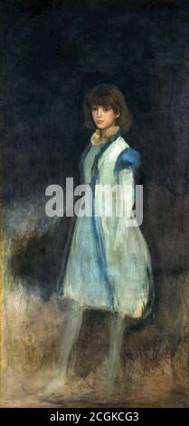 Whistler James McNeill - das blaue Mädchen - Porträt von Connie Gilchrist - British School - 19. Jahrhundert Stockfoto