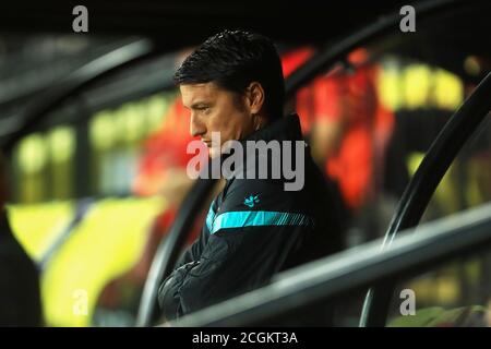 WATFORD, ENGLAND. 11. SEPTEMBER Watford Manager Vladimir Ivic während des Sky Bet Championship Matches zwischen Watford und Middlesbrough in Vicarage Road, Watford. (Kredit: Leila Coker, MI News) Kredit: MI Nachrichten & Sport /Alamy Live Nachrichten Stockfoto