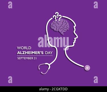 Vektordarstellung des Welt-Alzheimers-Tages am 21. September beobachtet Stock Vektor