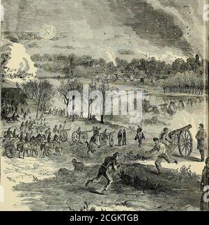 . Der Soldat in unserem Bürgerkrieg: Eine Bildgeschichte des Konflikts, 1861-1865, die den Tapferkeit des Soldaten, wie auf dem Schlachtfeld dargestellt, aus Skizzen gezeichnet von Forbes, Wad, Taylor, Beard, Becker, Lovie, Schell, Crane und zahlreichen anderen Augenzeugen des Streits darstellt. Stockfoto