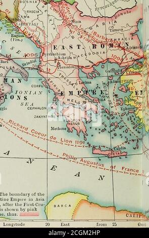 . Die katholische Enzyklopädie (Band 4); eine internationale Arbeit der Referenz auf die Verfassung, Lehre, Disziplin und Geschichte der katholischen Kirche. JE/ytxS t VB^ i. c ittP%^  roxiA .V ^i*i Ji  I CEPHALON ZAKVNTHOS [Anmerkung: Der Bombenangriff des Byzantinischen Reiches in Asien Ensllsl, Statut IVIiles I N*-: »■ » FIS;Cru- 100 200 300 400 5901 isade, wird von PMK ^i<V. Stockfoto