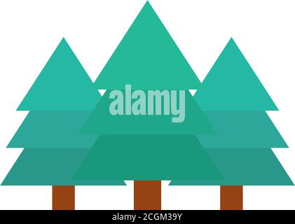 Pinien Wald botanische Natur flach Symbol Stil Vektor Illustration Stock Vektor