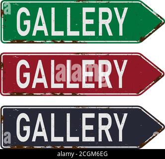 Schild, Galerie-Symbol. Einfache Farbvektorelemente historischer Dinge Symbole für ui und ux, Website oder mobile Anwendung Stock Vektor