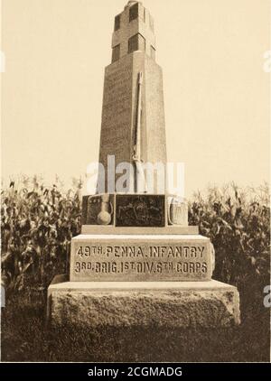 . Pennsylvania in Gettysburg. Zeremonien an der Widmung der Denkmäler errichtet durch das Commonwealth von Pennsylvania zu Major-General George G. Meade, Major General Winfield S. Hancock, Major General John F. Reynolds und die Positionen der Pennsylvania-Befehle in der Schlacht engagiert zu markieren .. . l gesetzt an Leben schließen, kann es setzen, wie setzt der Morgenstern, der nicht unten in den darkenedwest geht, aber schmilzt weg in die Helligkeit des Himmels; möge Gott blessvou. EINWEIHUNG DES DENKMALS 49. REGIMENTSINFANTERIE* 11. September 1889ADDRESS VON KAPITÄN JOSEPH B. DOWNING DAS 49. Regiment von PE Stockfoto