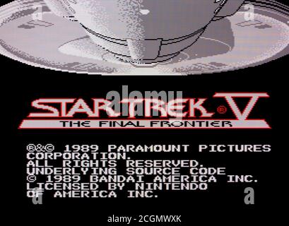 Star Trek V The Final Frontier - Nintendo Entertainment System - NES Videogame - nur zur redaktionellen Verwendung Stockfoto