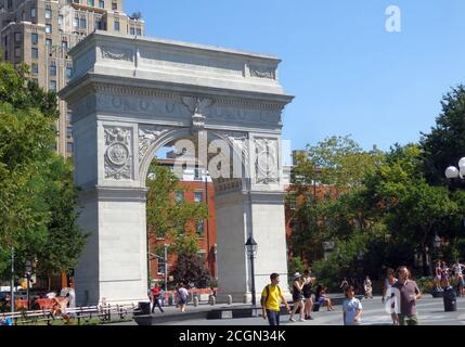 Washington Square Arch in Washington Square Park, New York City, USA Stockfoto