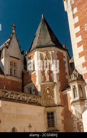 Amboise, Frankreich - 31. Oktober 2013: Außenansicht des Chateau du chos luce, der Heimat von Leonardo da Vinci in den letzten 3 Jahren seines Lebens, Amboise, Frankreich. Stockfoto