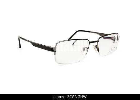Elegante Herren Brille isoliert auf weißem Hintergrund Stockfoto