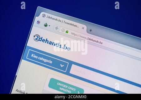 Rjasan, Russland - 24. Juli 2018: Homepage von 2Dehades Website auf dem Display von PC. URL: 2Dehands.be Stockfoto
