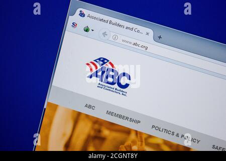 Rjasan, Russland - 11. Juli 2018: ABCorg Website auf dem Display des PC Stockfoto