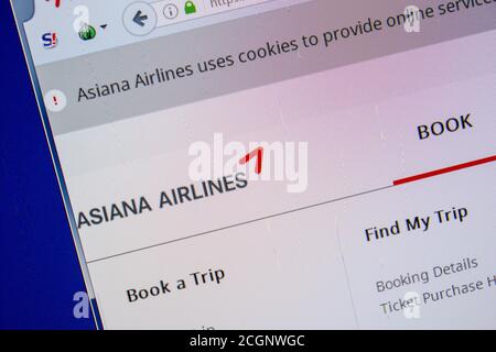 Rjasan, Russland - 11. Juli 2018: FlyAsiana.com Website auf dem Display von PC Stockfoto