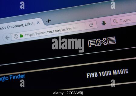 Rjasan, Russland - 11. Juli 2018: Ax.com Website auf dem Display von PC Stockfoto