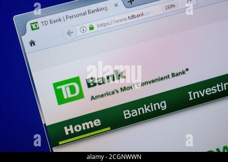Rjasan, Russland - 11. Juli 2018: Tdbank.com Website auf dem Display von PC Stockfoto